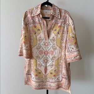 Zimmermann Printed Linen Minidress (size 2 M/L)